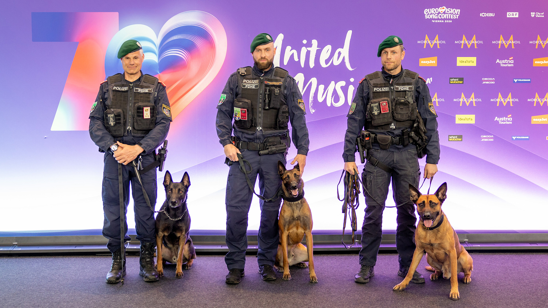 Fuerzas y cuerpos de seguridad en el Wiener Stadthalle de Viena durante el Festival de Eurovisión 2026 | Imagen: Christian Öser - ORF