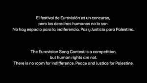 RTVE emite un mensaje en defensa de los derechos humanos en Palestina en el momento del inicio de la gran final de Eurovision 2026
