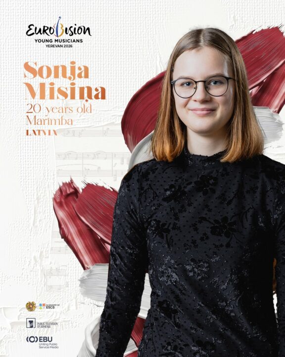 Sonja Misiņa, representante de Letonia en el Festival de Eurovisión de Jóvenes Músicos 2026 | Imagen: AMPTV