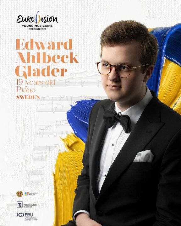 Edward Ahlbeck Glader, representante de Suecia en el Festival de Eurovisión de Jóvenes Músicos 2026 | Imagen: AMPTV