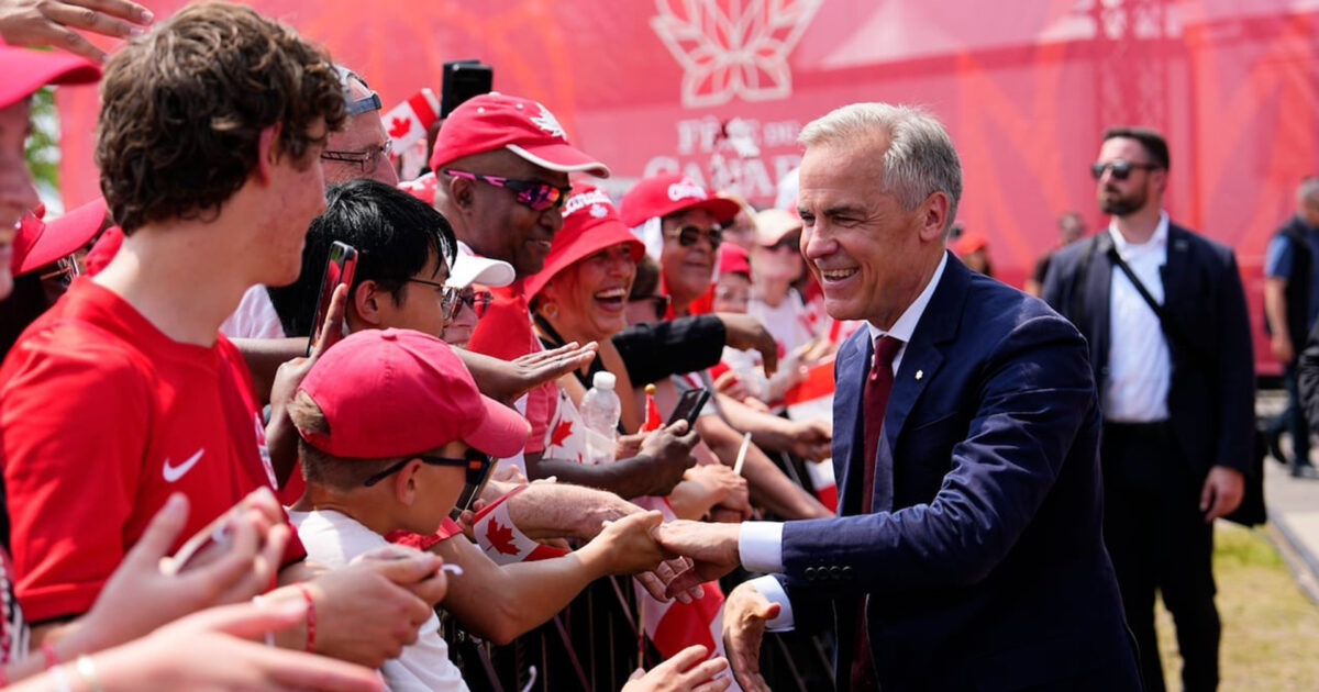 Mark Carney, primer ministro de Canadá, durante el acto oficial del Día de Canadá | Imagen: Justin Tang - The Canadian Press