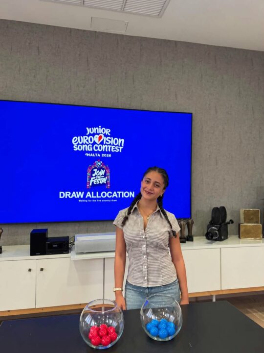 Eliza Borg en el sorteo de orden de actuación de Eurovisión Junior 2026 | Imagen: @elizaborg_official