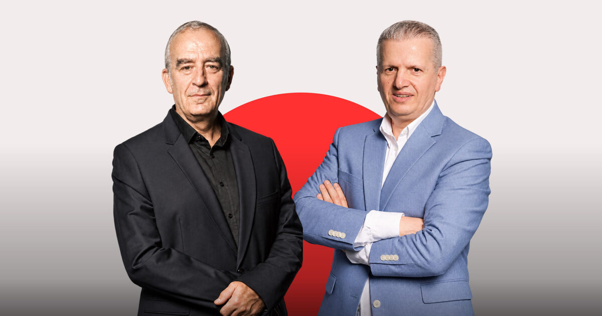 Alfred Kaçinari y Shpëtim Saraçi | Imagen: RTSH
