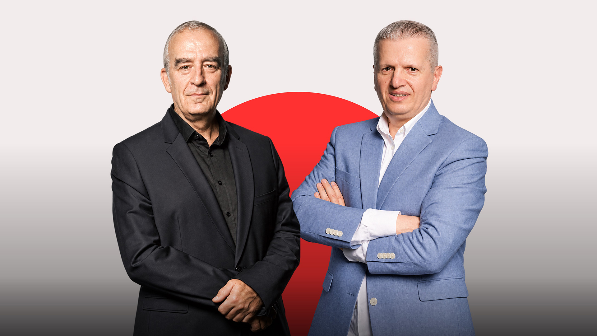Alfred Kaçinari y Shpëtim Saraçi | Imagen: RTSH