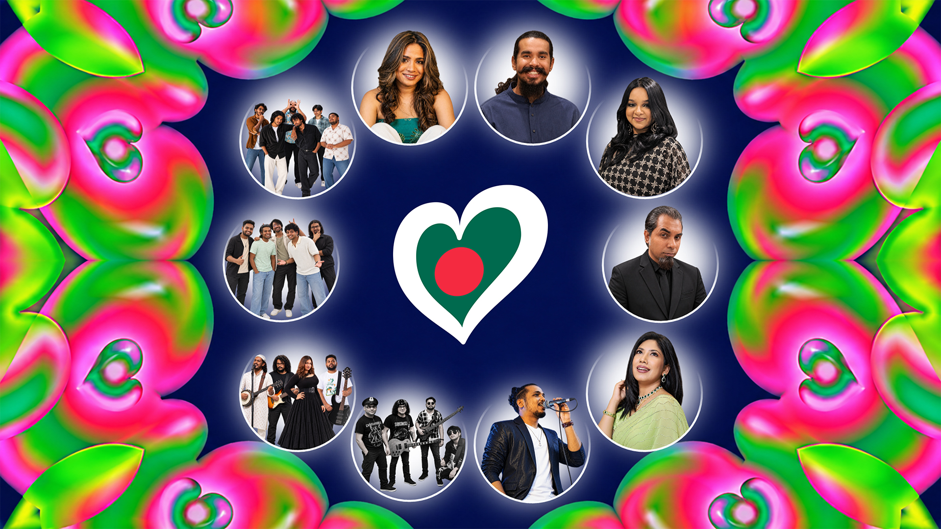 Artistas del Voice of Bangladesh 2026 | Imagen: NTV - EBU - Voxovation | Edición de la imagen: José Miguel Mancheño - ESCplus