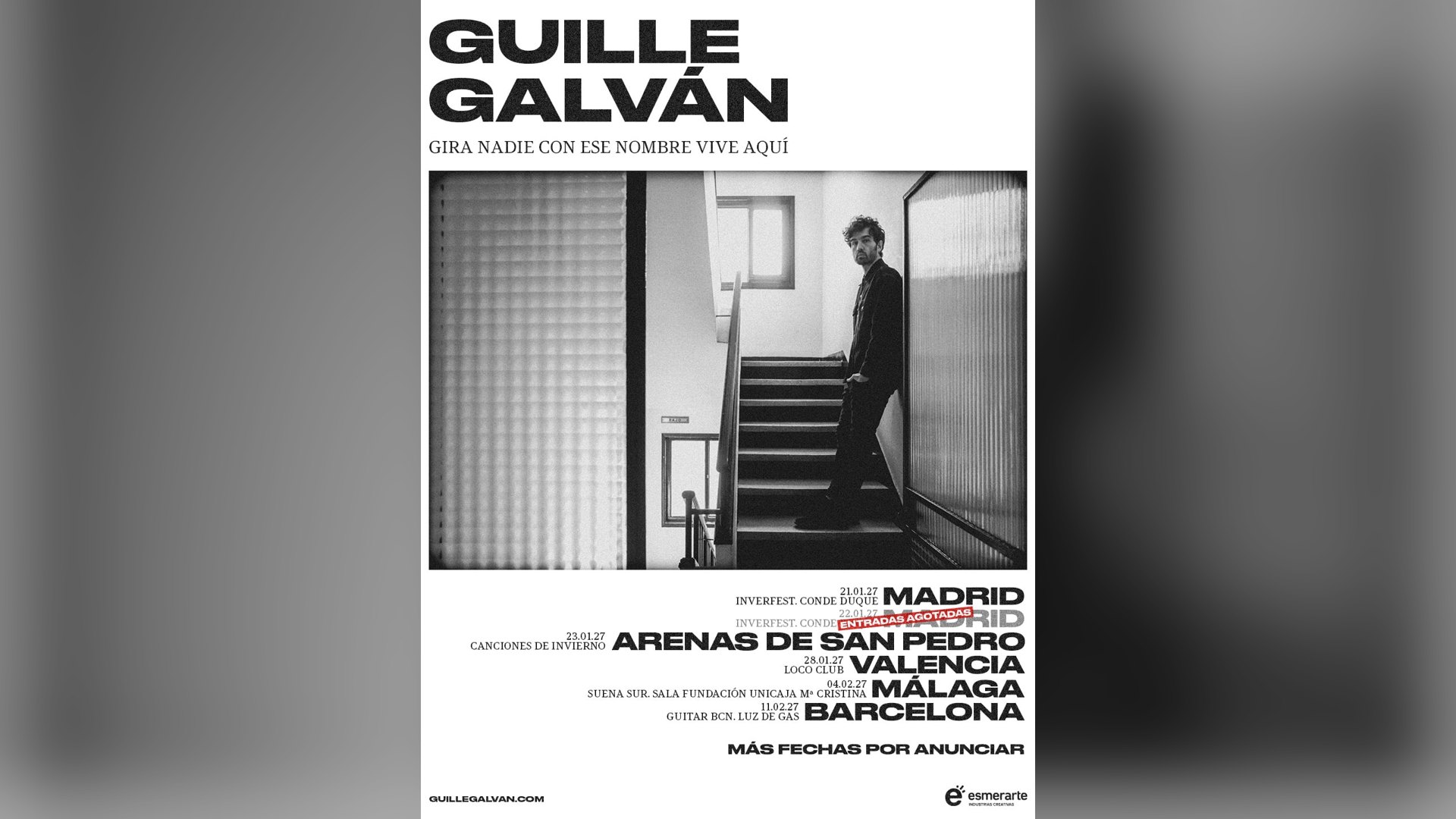 Guille Galván, en el cartel de la gira ‘Nadie con ese nombre vive aquí’ | Imagen: Promociones sin Fronteras