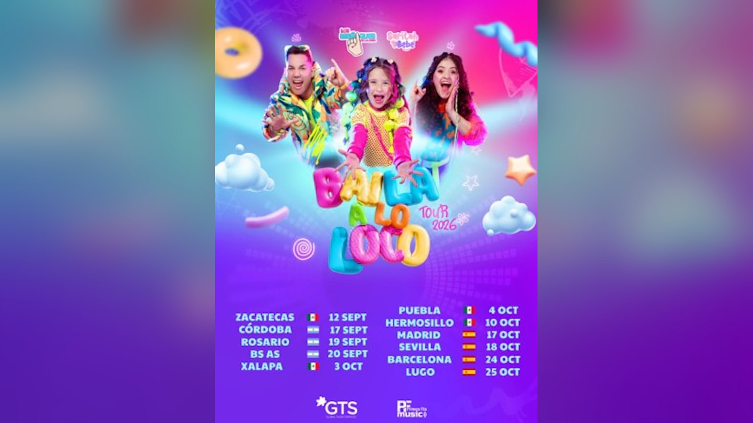 Los Meñiques de la Casa, en el cartel oficial del «Baila a lo Loco Tour 2026» | Imagen: Universal Music