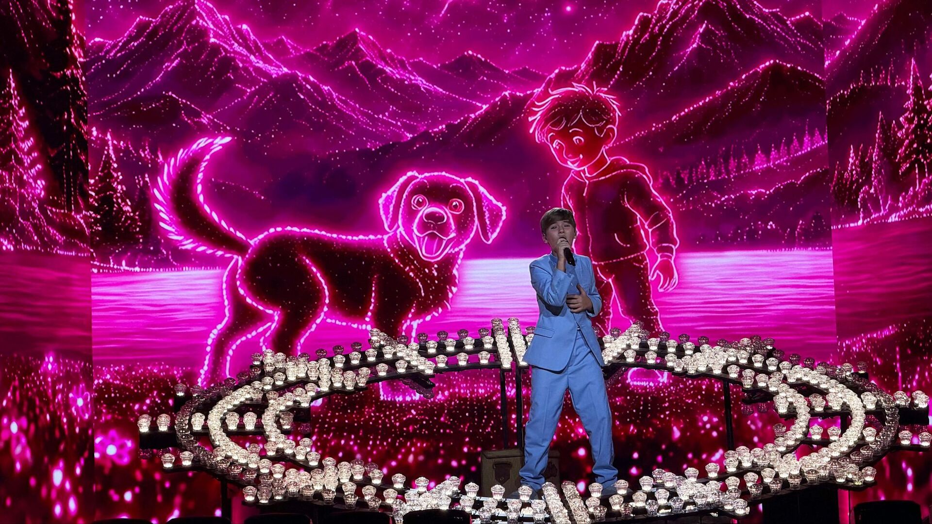 Lucas Paulano (España) en su segundo ensayo individual en el Festival de Eurovisión Junior 2026 | Imagen: RTVE