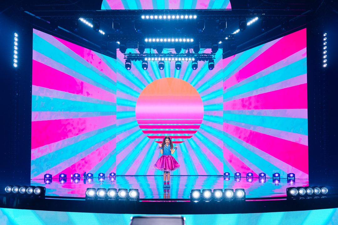 Mija Vujović (Montenegro) en su primer ensayo individual en el Festival de Eurovisión Junior 2026 | Imagen: Corinne Cumming - EBU