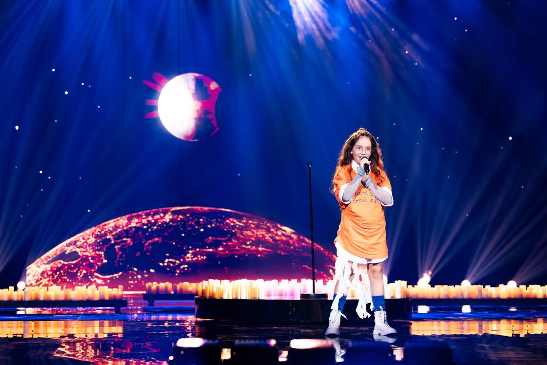 Maria (Países Bajos) en su primer ensayo individual en el Festival de Eurovisión Junior 2026 | Imagen: Corinne Cumming - EBU
