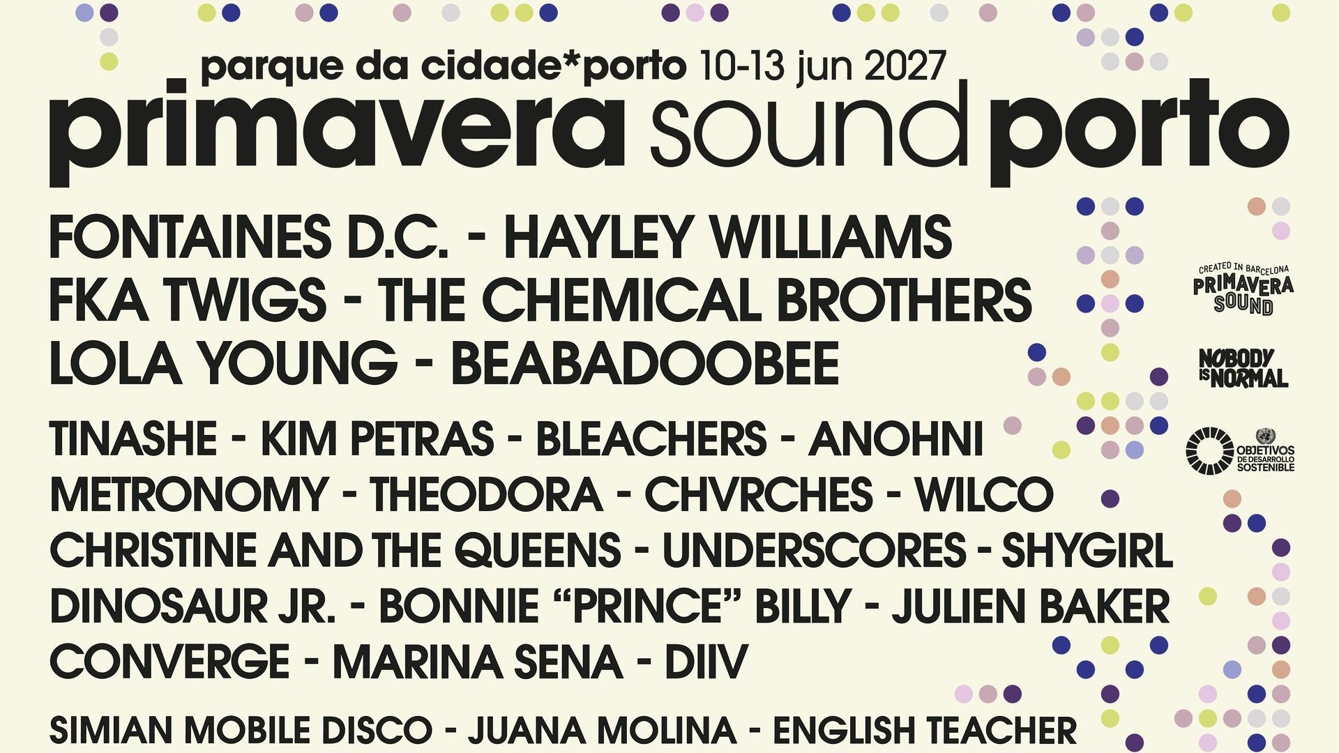 Cartel de Primavera Sound Porto 2027 | Imagen: Primavera Sound