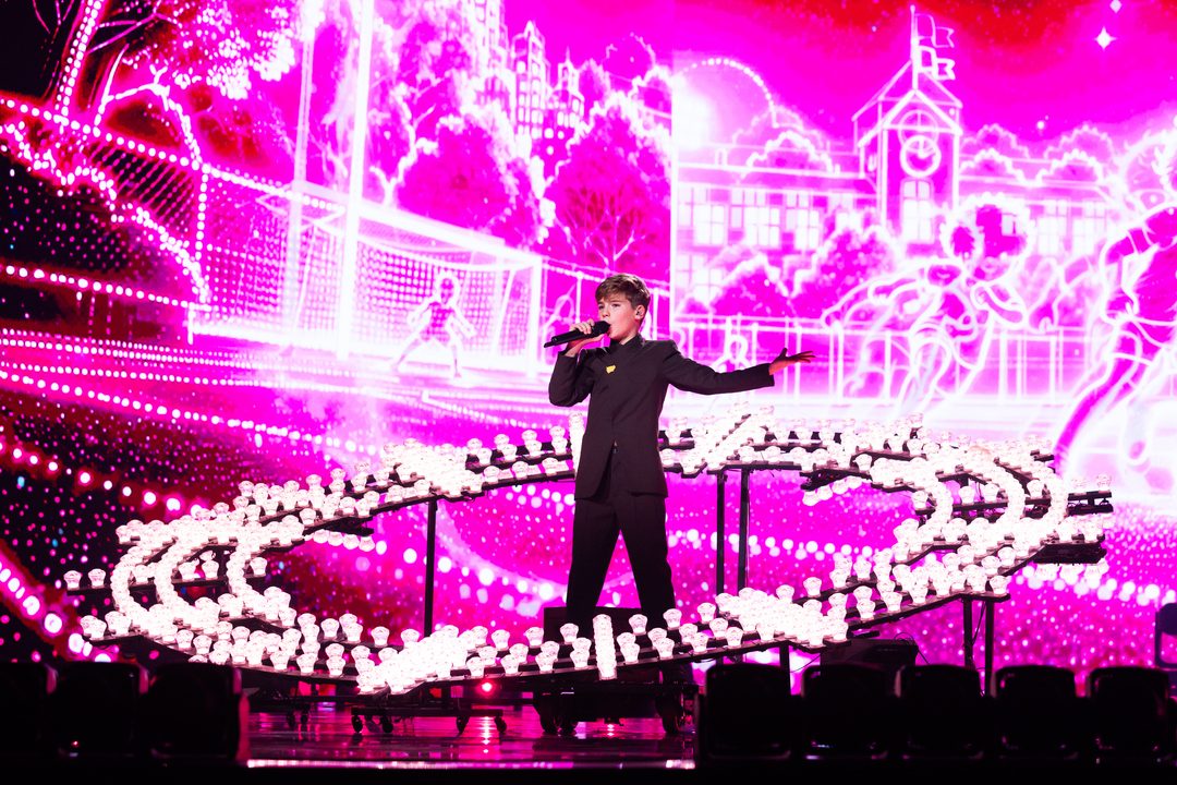 Lucas Paulano (España) en su primer ensayo individual en el Festival de Eurovisión Junior 2026 | Imagen: Corinne Cumming - EBU