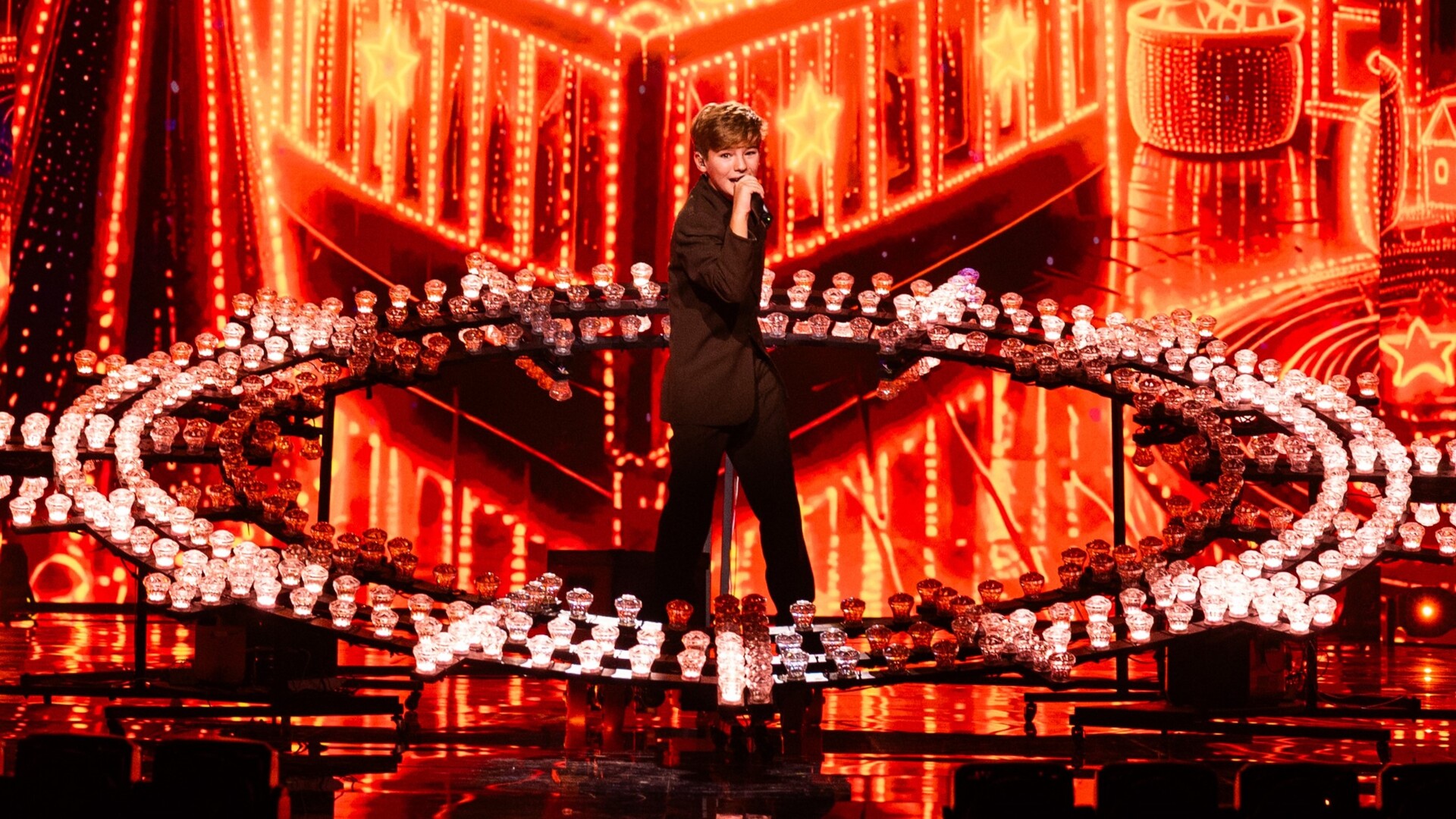 Lucas Paulano (España) en su primer ensayo individual en el Festival de Eurovisión Junior 2026 | Imagen: Corinne Cumming - EBU
