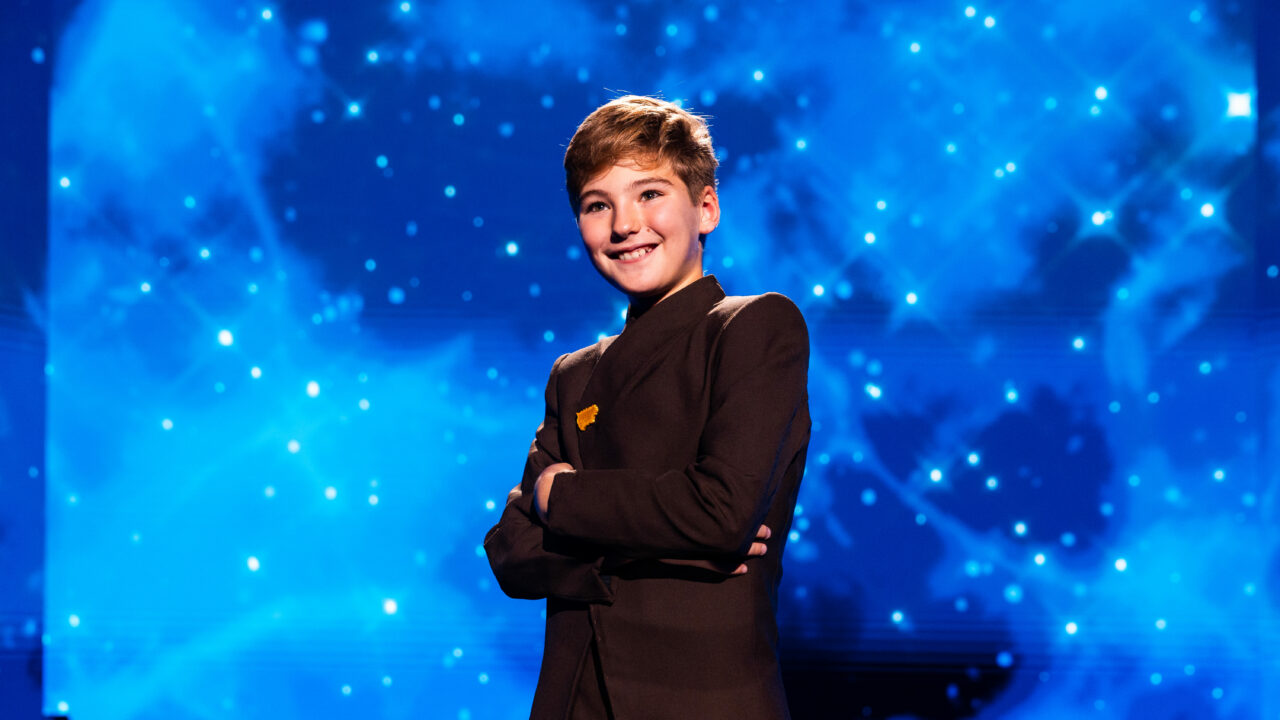 Lucas Paulano (España) en su primer ensayo individual en el Festival de Eurovisión Junior 2026 | Imagen: Corinne Cumming - EBU